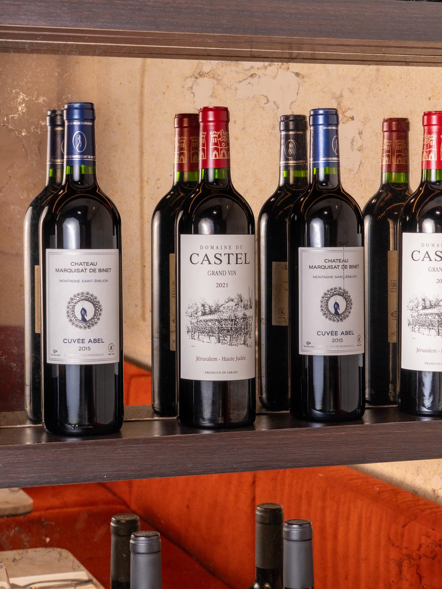 Sélection de vins casher du restaurant Gilda